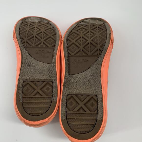 Converse All Star Sparkly Neon Low Top Sneakers Size 6 Juniors Big Kids Orange - Picture 6 of 8